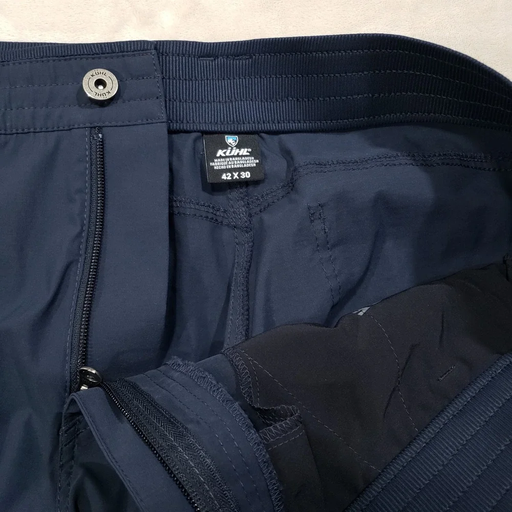 KUHL Renegade Recon Pants Mens 42x30 Blue Duralux Stretch Hiking Travel 2439